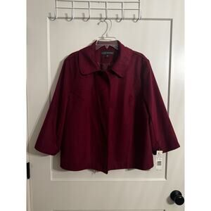Harve Benard Oxford Street Blazer Coat Sz XL Wine Wool Blend Office Academia